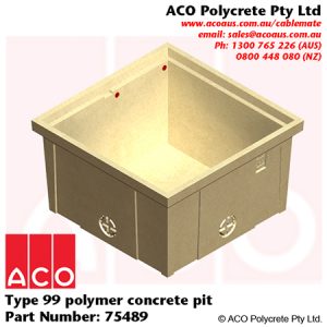 ACO 75489 Polymer Concrete Type 99 Square Pit, 990mm L x 990mm W x 580mm D