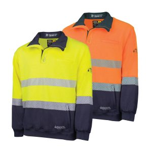 PPE2 Two Tone FR Water Repellent Fleece Jumper with Segmented FR Reflective Tape